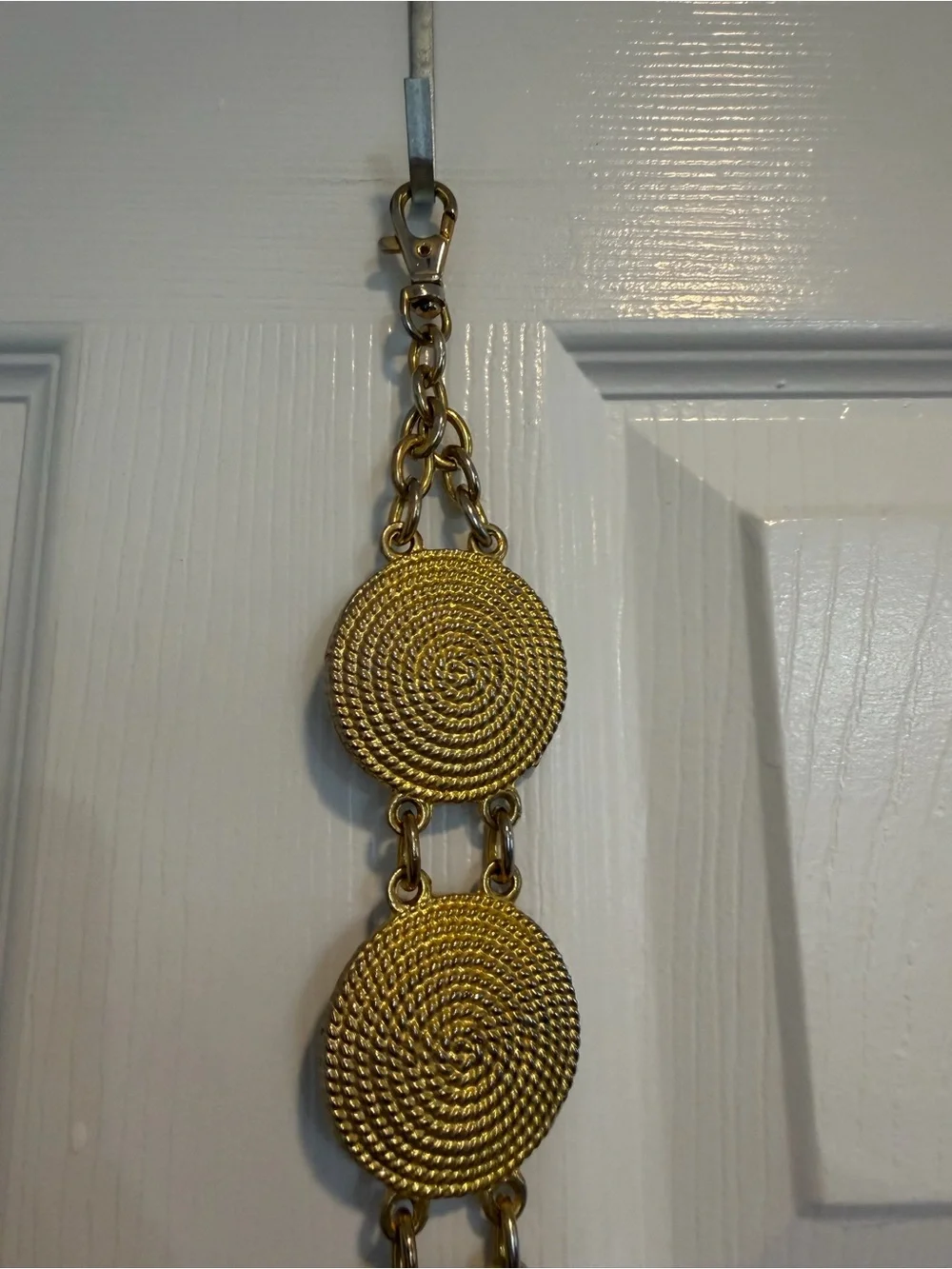 VTG Gold Metal Texture Accent Chain Belt Adjustable